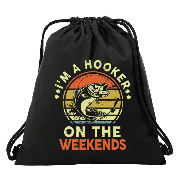 Costa Rica Pura Vfunny Bass Fish Dad Hooker Weekend Drawstring Bag