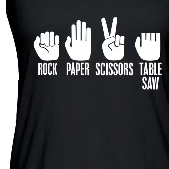 Carpenters Rock Paper Scissor Table Saw Gift Ladies Essential Flowy Tank