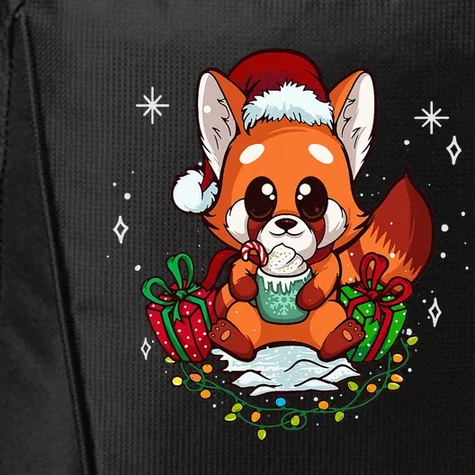 Cute Red Panda Christmas Gifts Xmas Pajamas City Backpack