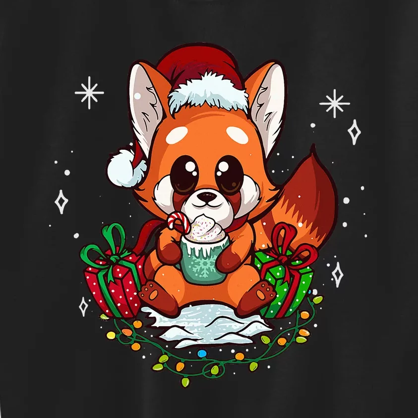 Cute Red Panda Christmas Gifts Xmas Pajamas Kids Sweatshirt