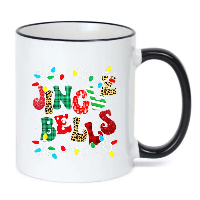 Christmas Red Plaid Jingle Bells Christmas Family Pajama Black Color Changing Mug