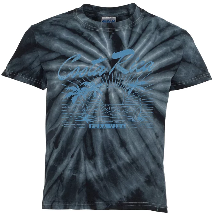 Costa Rica Pura Vida Vintage Distressed Beach Kids Tie-Dye T-Shirt