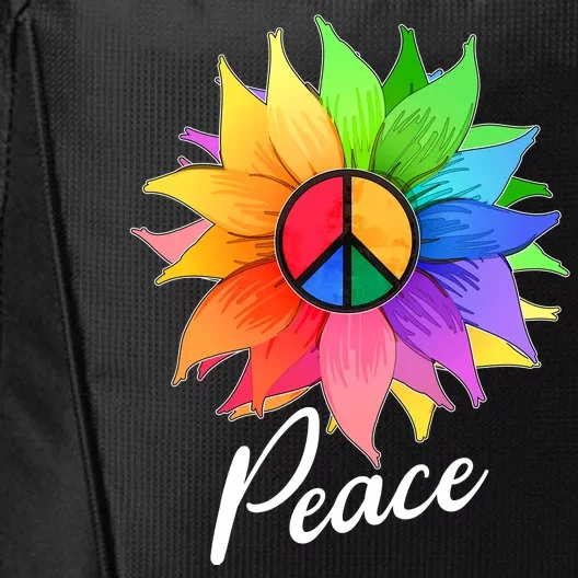 Cute Rainbow Peace Symbol Flower City Backpack