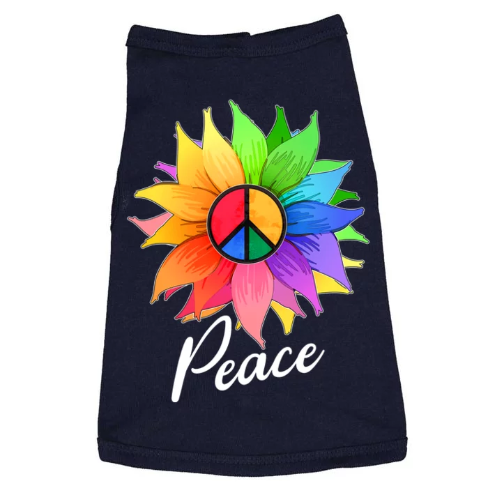 Cute Rainbow Peace Symbol Flower Doggie Tank