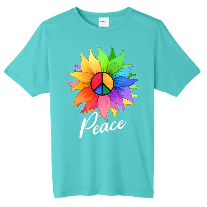 Cute Rainbow Peace Symbol Flower ChromaSoft Performance T-Shirt