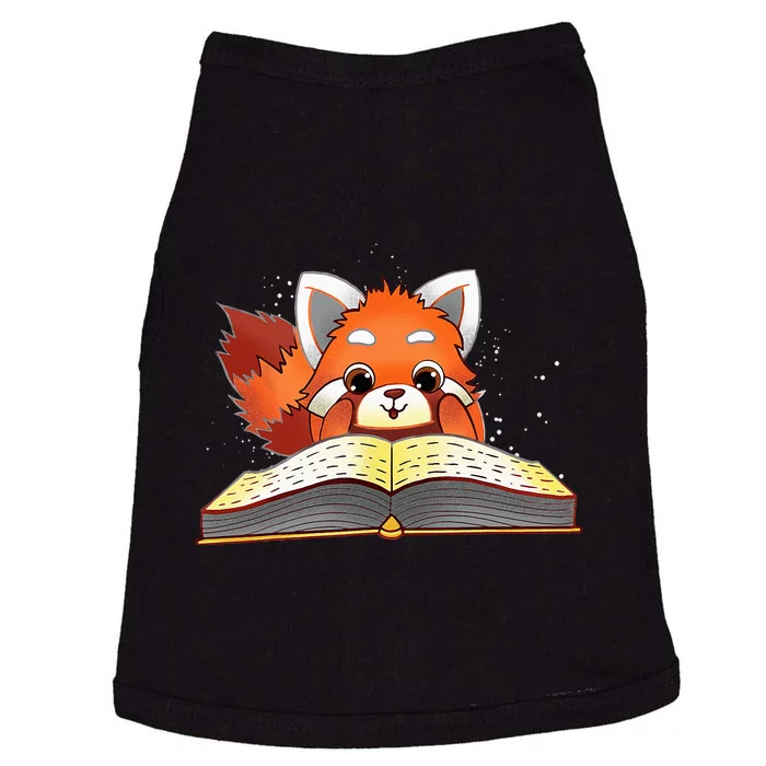 Cute Red Panda Reading A Book Lover Bookworm Love Doggie Tank