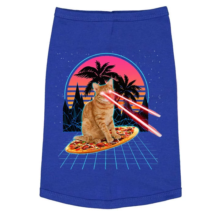 Cat Riding Pizza Laser Eyes 80s Cat In Space Cats Lovers Doggie Tank