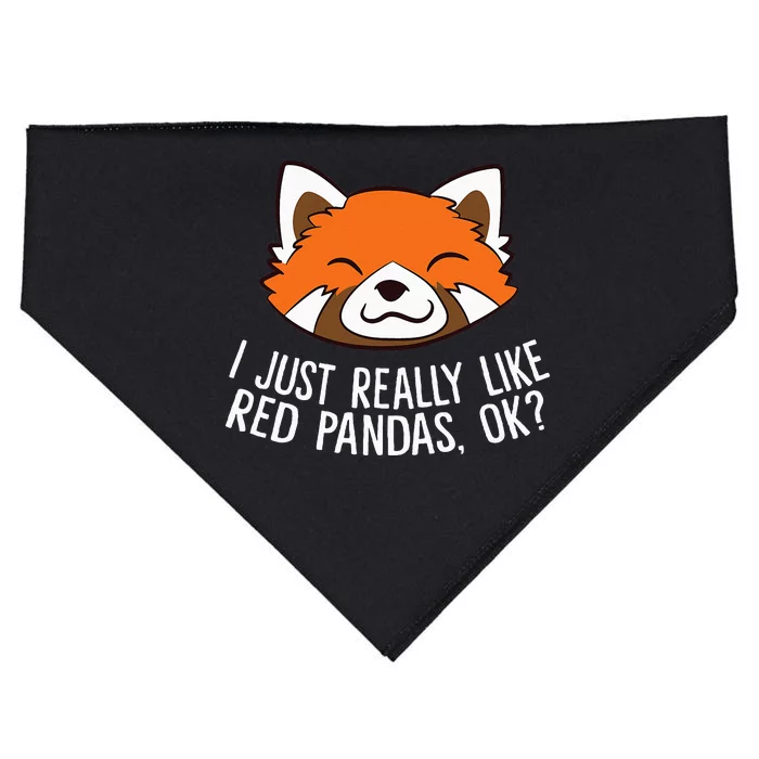 Cute Red Panda I Just Really Like Red Pandas Ok USA-Made Doggie Bandana