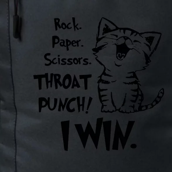 Cat Rock Paper Scissors Throat Punch I Win Daily Commute Backpack