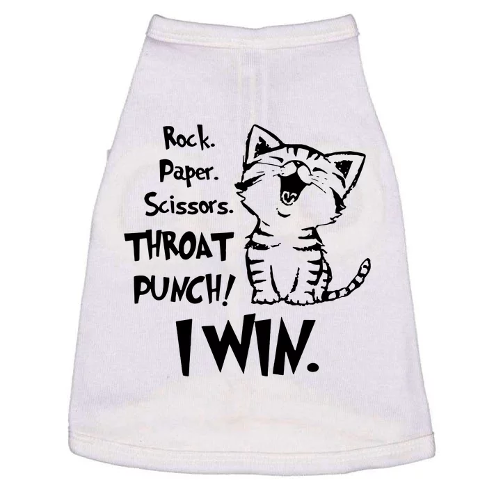 Cat Rock Paper Scissors Throat Punch I Win Doggie Tank