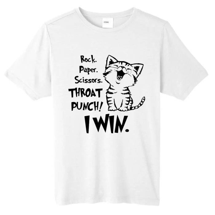 Cat Rock Paper Scissors Throat Punch I Win ChromaSoft Performance T-Shirt