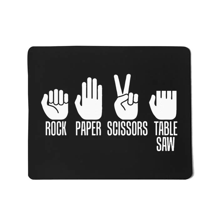 Carpenters Rock Paper Scissor Table Saw Carpentry Gift Mousepad