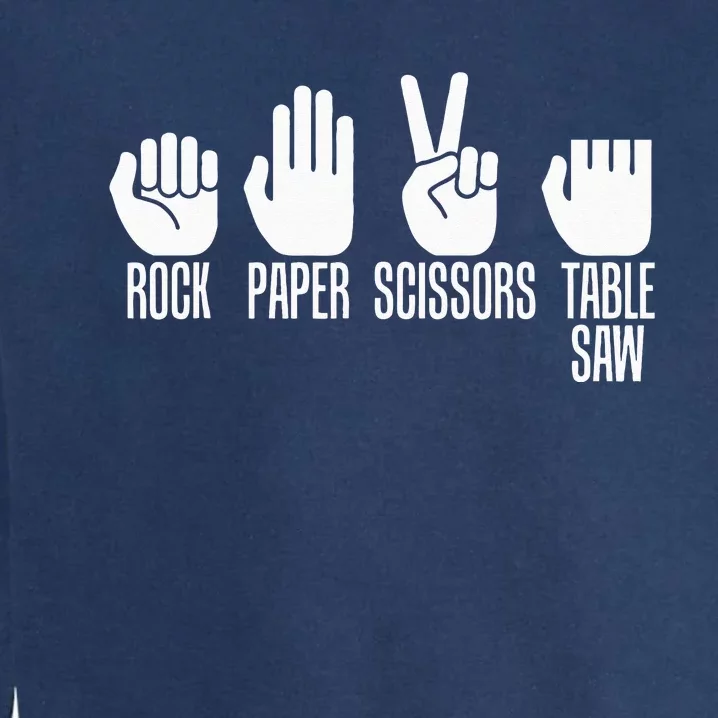 Carpenters Rock Paper Scissor Table Saw Carpentry Gift Garment-Dyed Sweatshirt