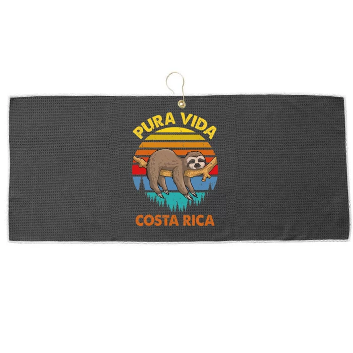 Costa Rica Pura Vida Sloth Large Microfiber Waffle Golf Towel