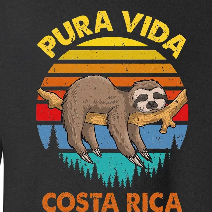 Costa Rica Pura Vida Sloth Toddler Sweatshirt