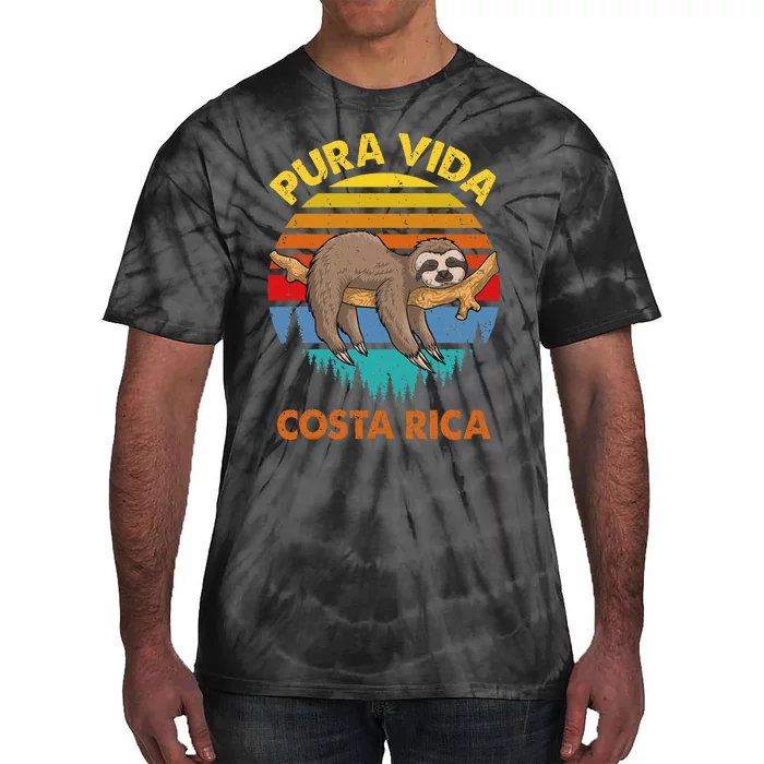 Costa Rica Pura Vida Sloth Tie-Dye T-Shirt