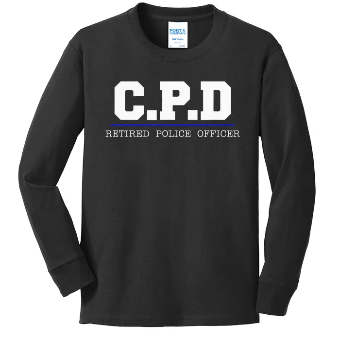 C.P.D Retired Police Officer Chicago PD Gift Kids Long Sleeve Shirt