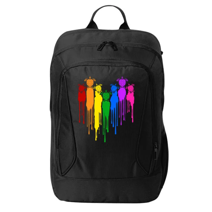 Cute Rainbow Painted Turtles Heart City Backpack