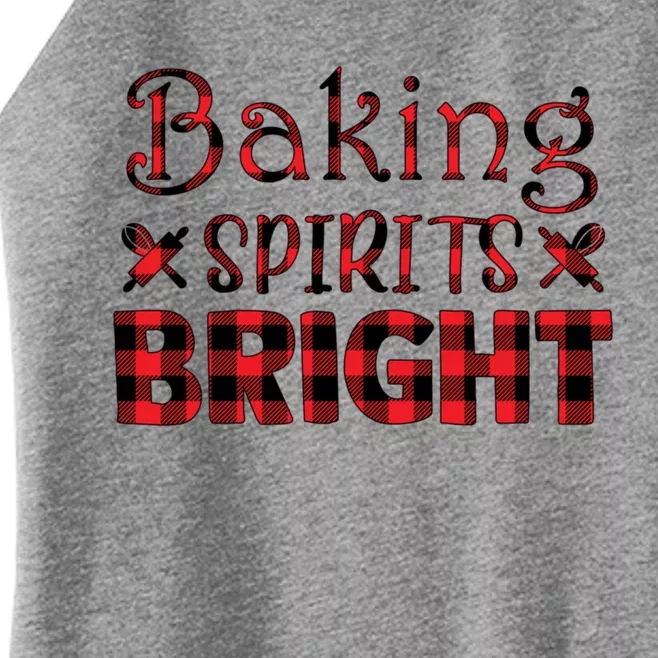 Christmas Red Plaid Baking Spirits Bright Matching Pajama Gift Women’s Perfect Tri Rocker Tank