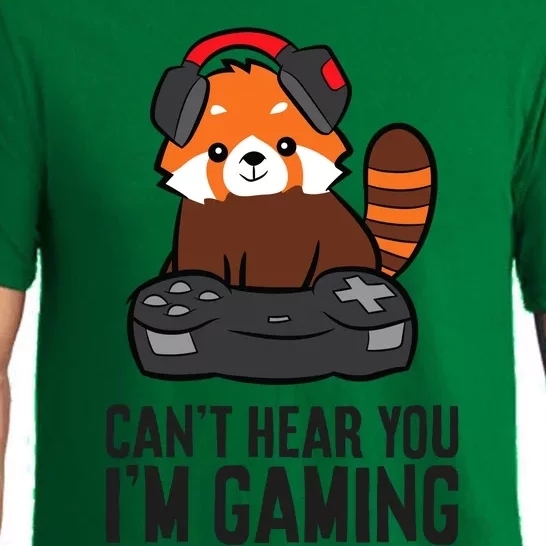 Cute Red Panda Gaming CanT Hear You IM Gaming Pajama Set