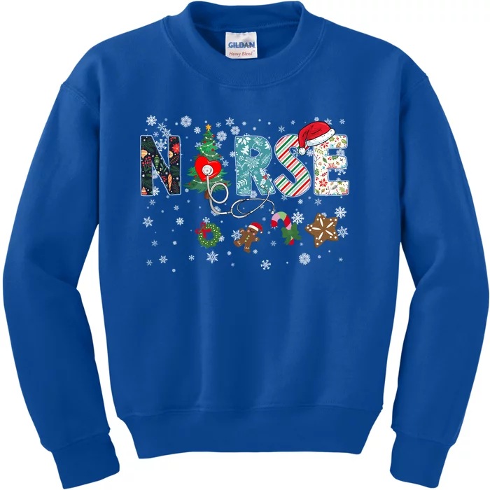 Christmas Rn Pride: Christmas Nurse Stethoscope Funny Gift Kids Sweatshirt