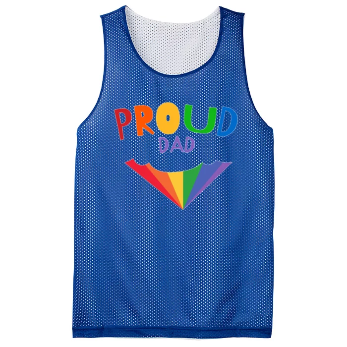 Colorful Rainbow Proud Dad Gift Mesh Reversible Basketball Jersey Tank