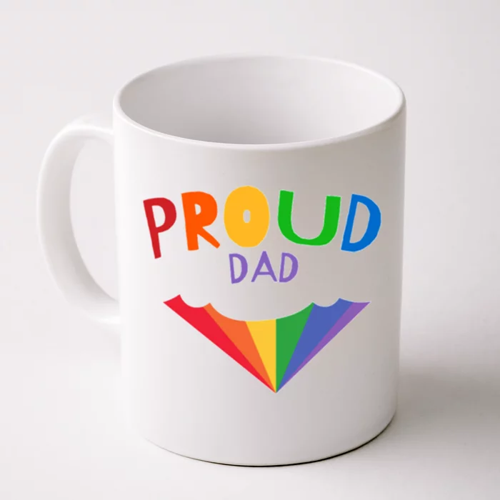 Colorful Rainbow Proud Dad Gift Front & Back Coffee Mug