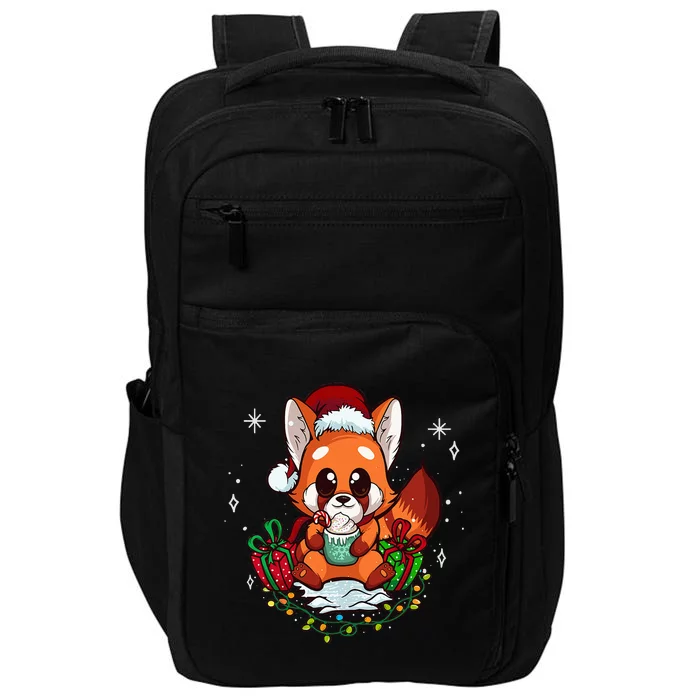 Cute Red Panda Christmas Gifts Kids Girls Xmas Pajamas Impact Tech Backpack