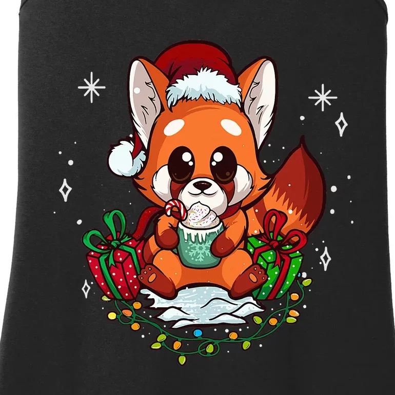 Cute Red Panda Christmas Gifts Kids Girls Xmas Pajamas Ladies Essential Tank