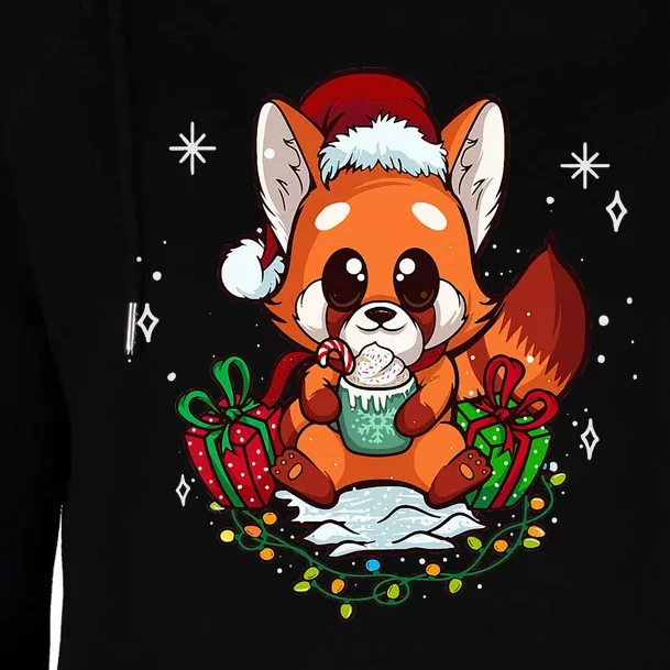 Cute Red Panda Christmas Gifts Kids Girls Xmas Pajamas Womens Funnel Neck Pullover Hood