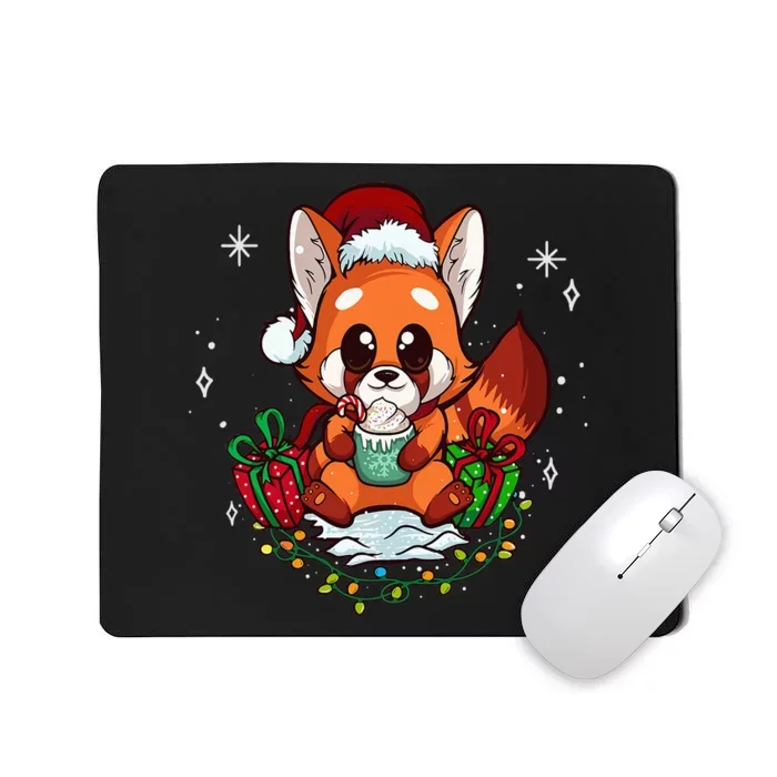 Cute Red Panda Christmas Gifts Kids Girls Xmas Pajamas Mousepad