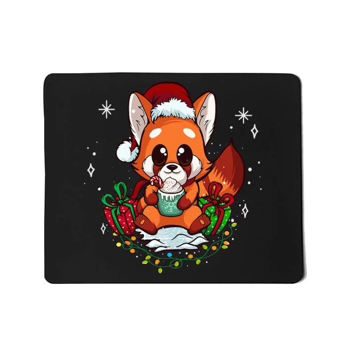 Cute Red Panda Christmas Gifts Kids Girls Xmas Pajamas Mousepad