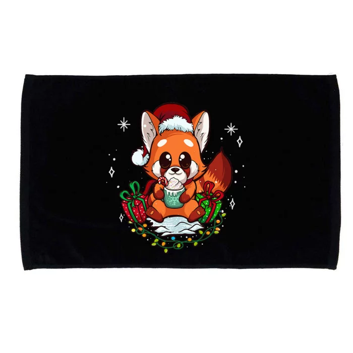 Cute Red Panda Christmas Gifts Kids Girls Xmas Pajamas Microfiber Hand Towel