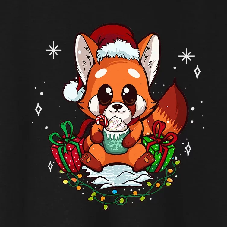 Cute Red Panda Christmas Gifts Kids Girls Xmas Pajamas Women's Crop Top Tee