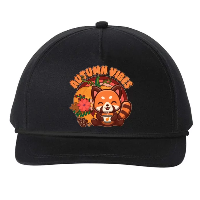 Cute Red Panda Autumn Vibes Snapback Five-Panel Rope Hat