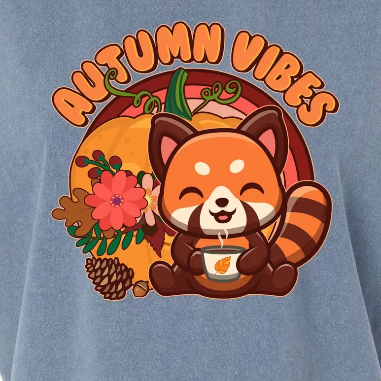 Cute Red Panda Autumn Vibes Garment-Dyed Women's Muscle Tee