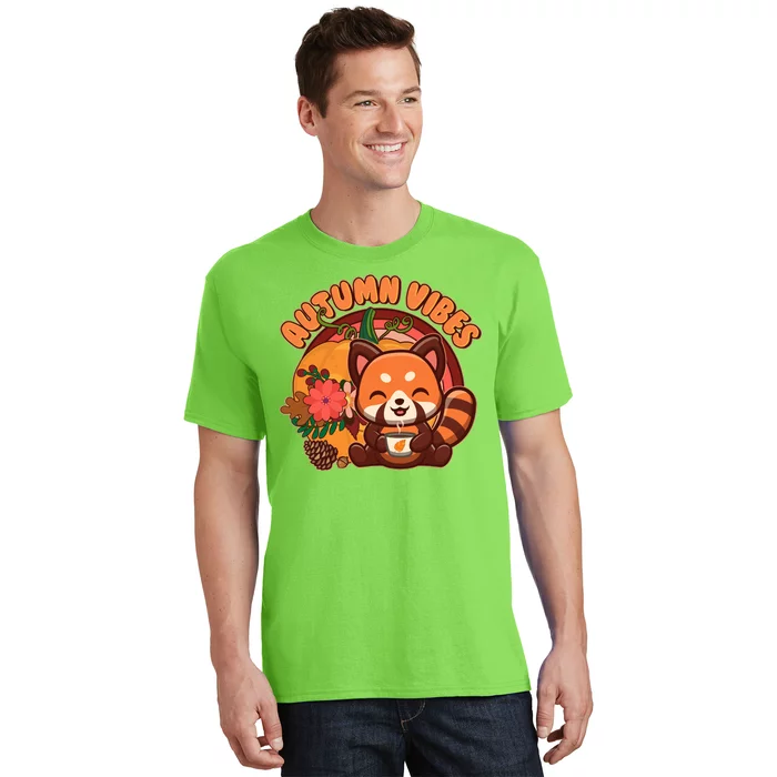 Cute Red Panda Autumn Vibes T-Shirt