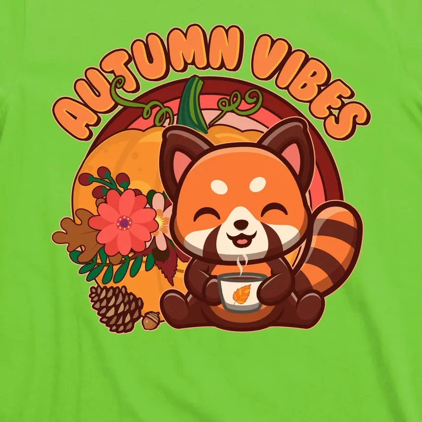 Cute Red Panda Autumn Vibes T-Shirt