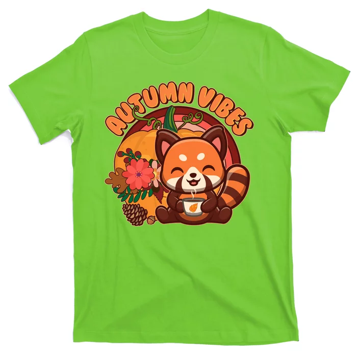 Cute Red Panda Autumn Vibes T-Shirt