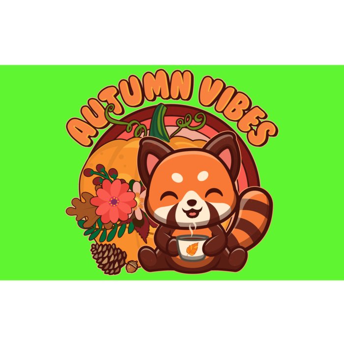 Cute Red Panda Autumn Vibes Bumper Sticker