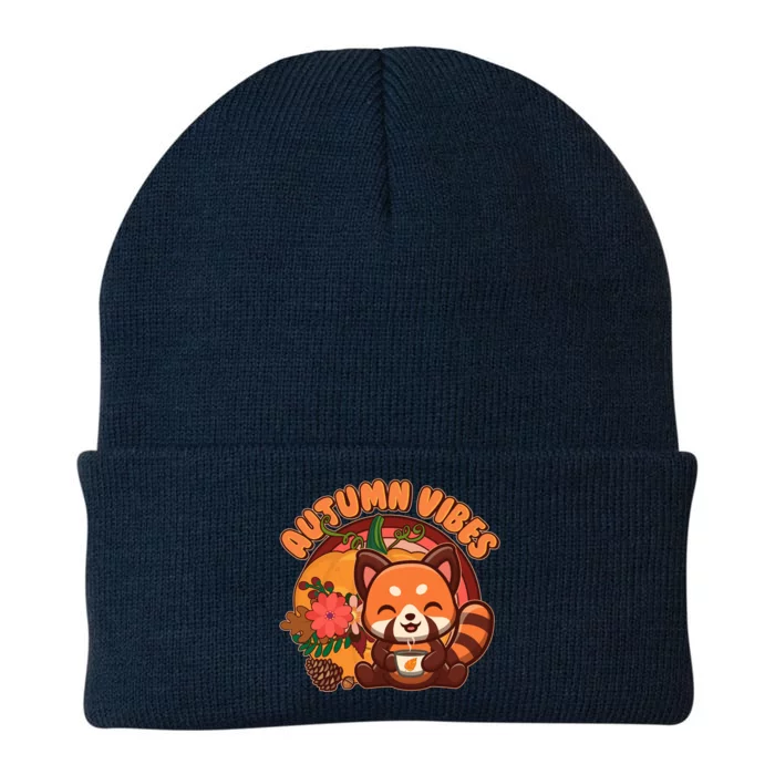 Cute Red Panda Autumn Vibes Knit Cap Winter Beanie