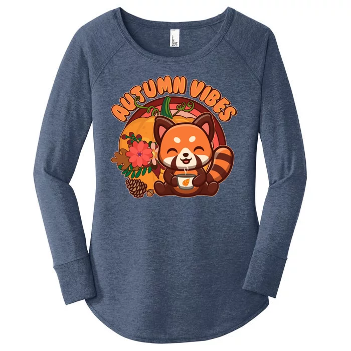 Cute Red Panda Autumn Vibes Women's Perfect Tri Tunic Long Sleeve Shirt