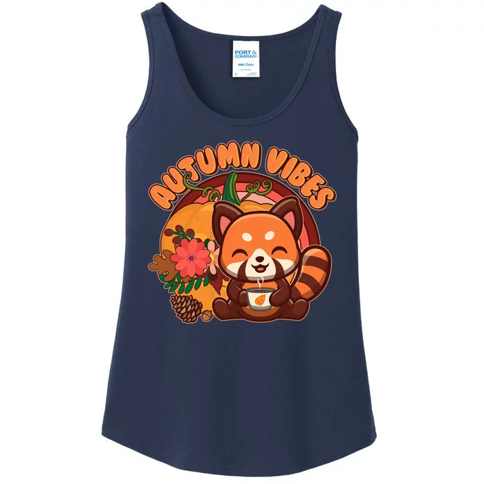 Cute Red Panda Autumn Vibes Ladies Essential Tank