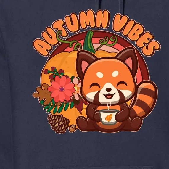 Cute Red Panda Autumn Vibes Premium Hoodie