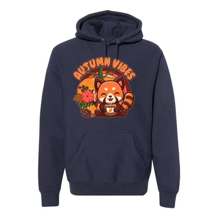 Cute Red Panda Autumn Vibes Premium Hoodie