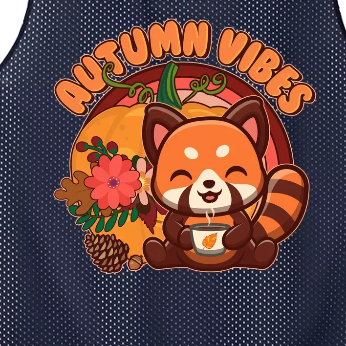 Cute Red Panda Autumn Vibes Mesh Reversible Basketball Jersey Tank