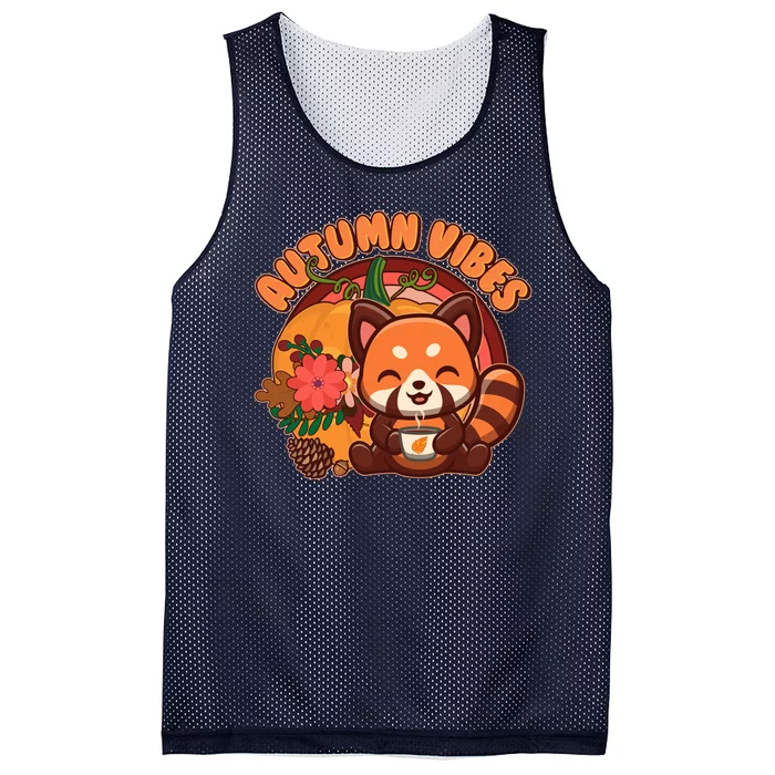 Cute Red Panda Autumn Vibes Mesh Reversible Basketball Jersey Tank