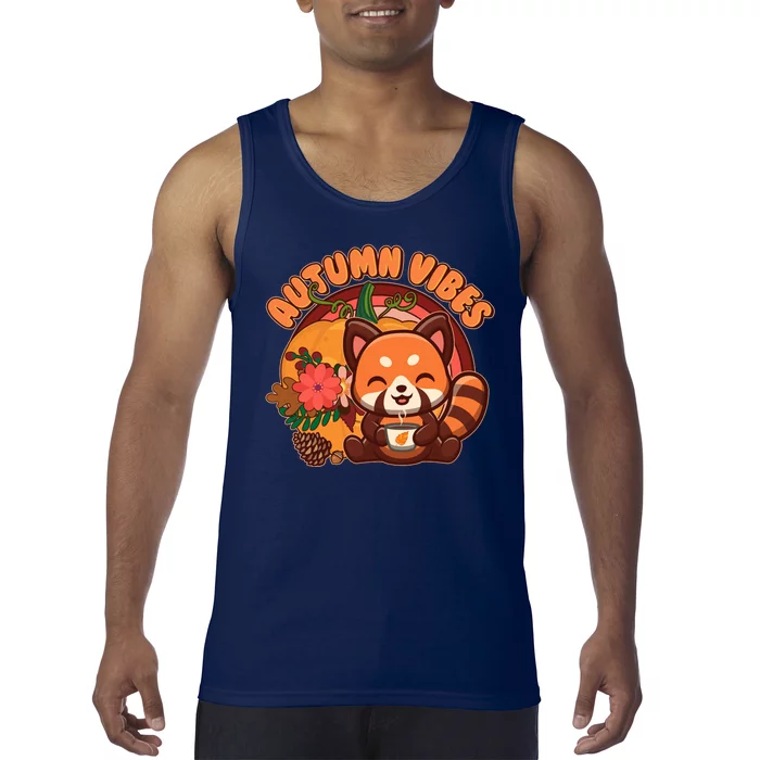 Cute Red Panda Autumn Vibes Tank Top