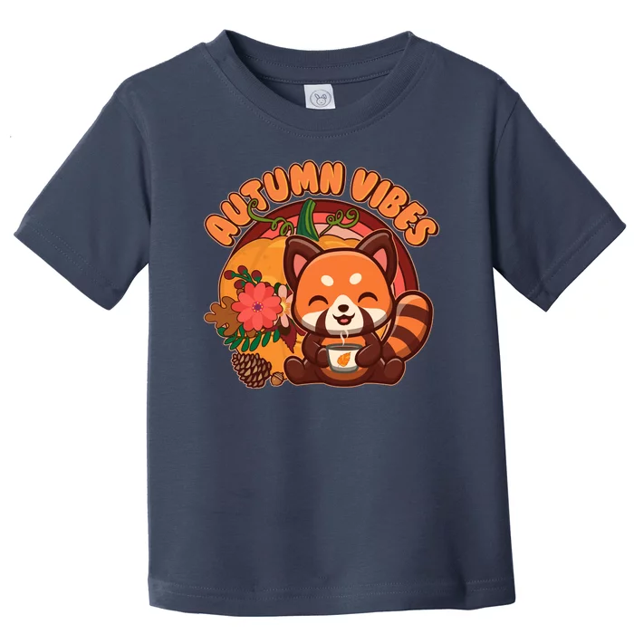 Cute Red Panda Autumn Vibes Toddler T-Shirt