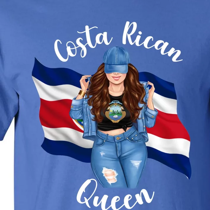 Costa Rican Queen Flag Emblem Black Costa Rico Queen Mom Great Gift Tall T-Shirt